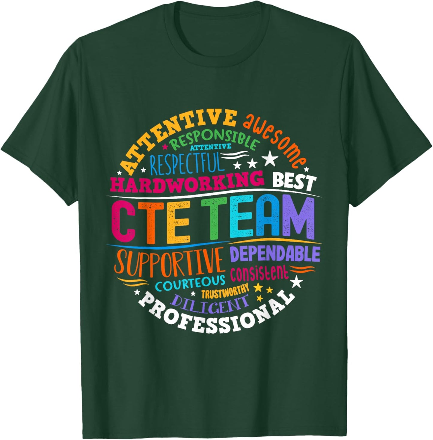 Groovy CTE Team Teacher Back To School Teachers Students T-Shirt - T-Shirt | Forest