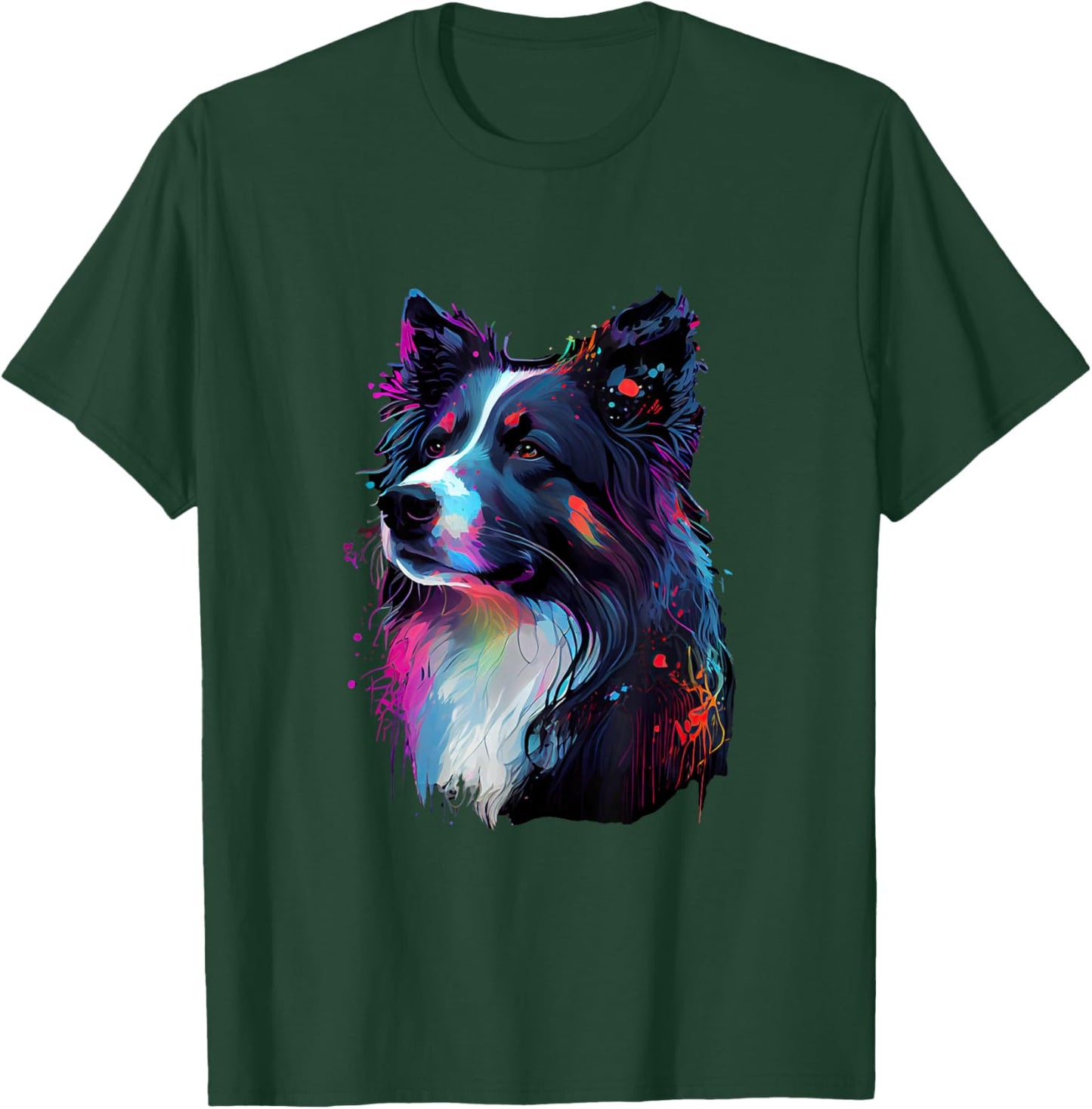 Border Collie Lovers Colorful Pop Art Border Collie T-Shirt - T-Shirt | Forest