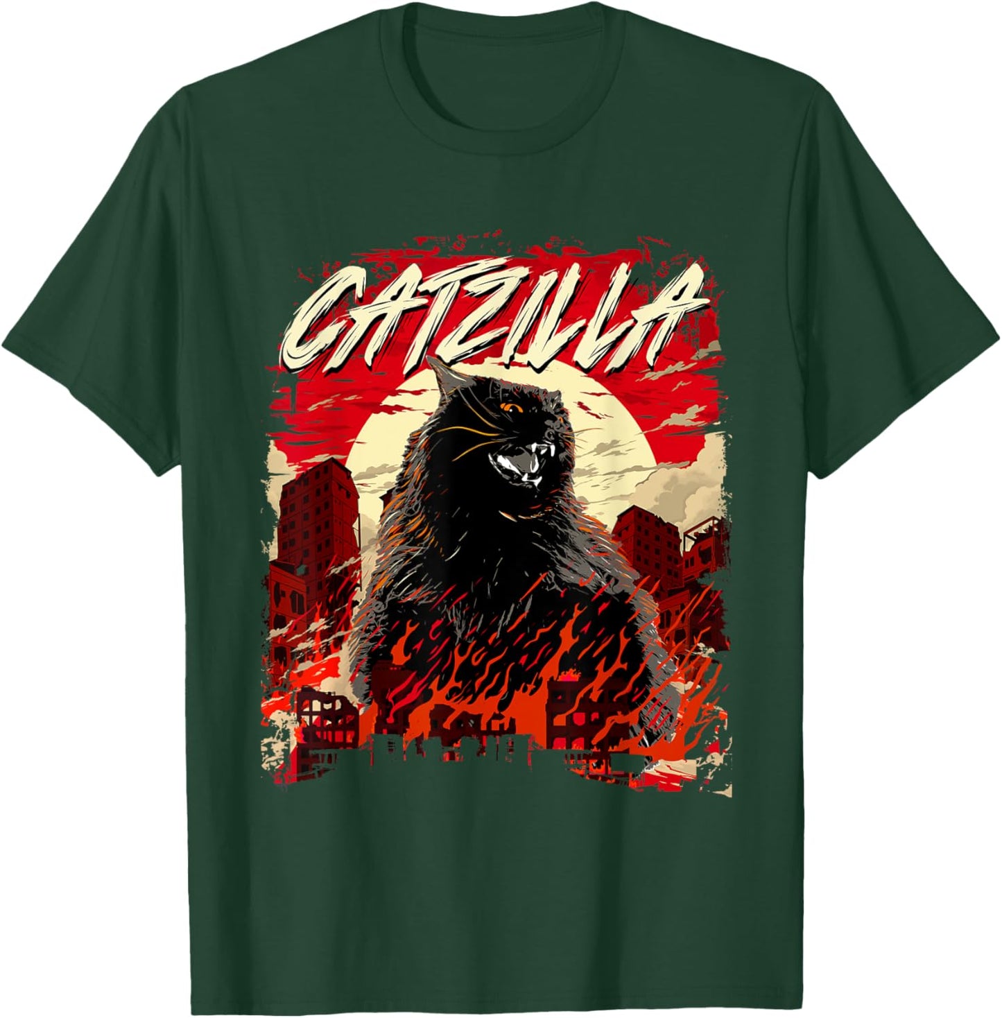Catzilla - Cat Lover Kitten Owner Kitty Women Girls Kids T-Shirt - T-Shirt | Forest