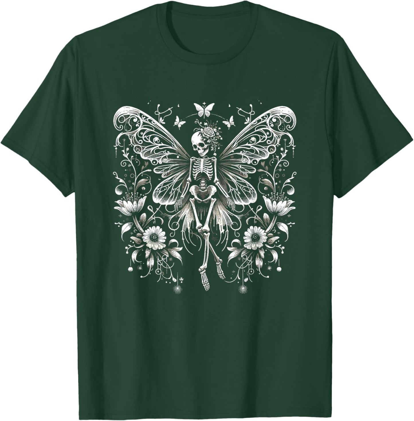 Fairy Grunge Fairycore Aesthetic Butterfly Skeleton Gothic T-Shirt - T-Shirt | Forest