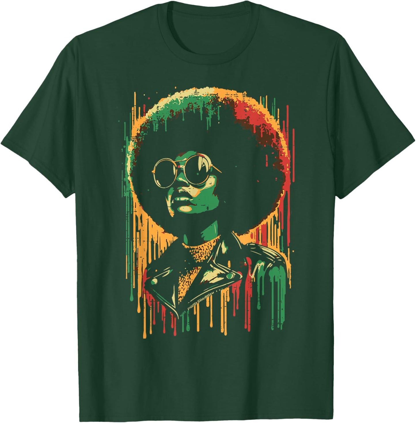 Juneteenth Paint Drip Woman Black African June 19th Women T-Shirt - T-Shirt | Forest