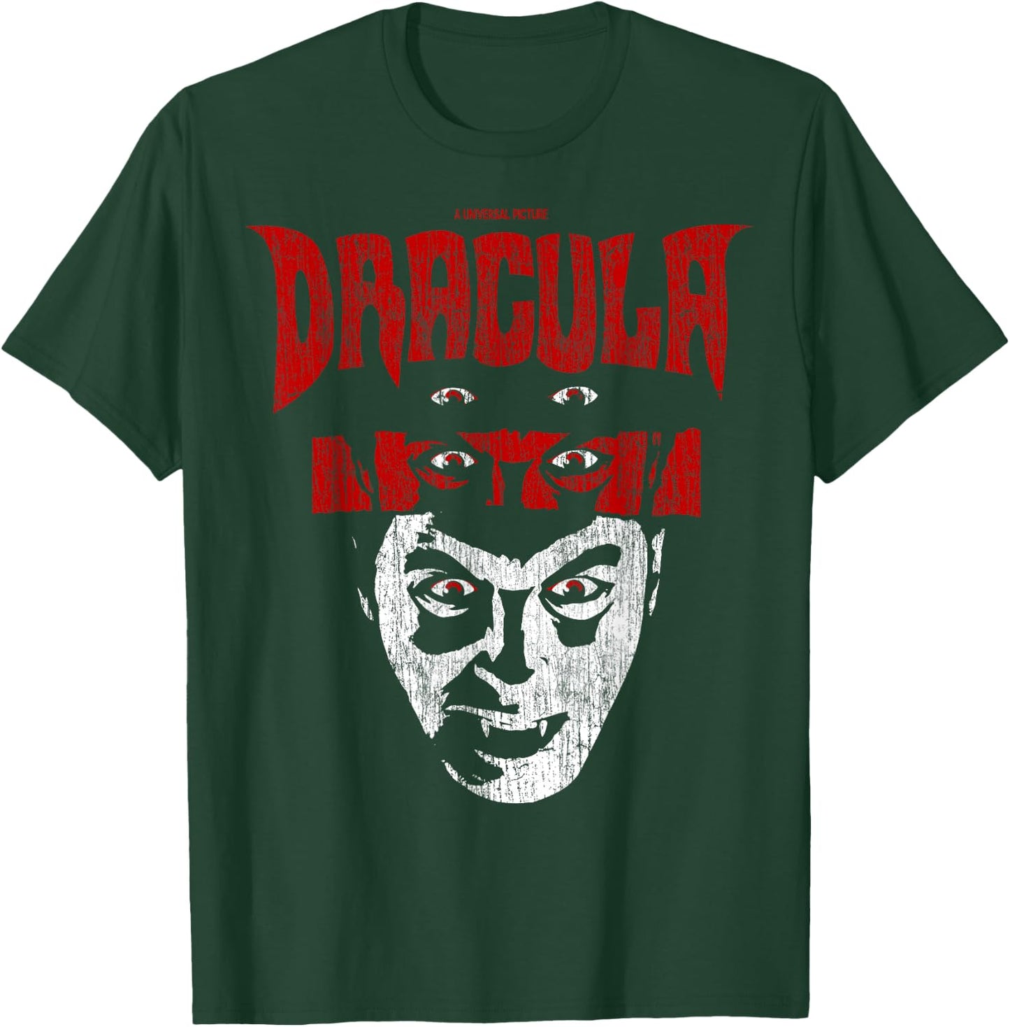 Universal Monsters Distressed Dracula Portrait Logo T-Shirt - T-Shirt | Forest