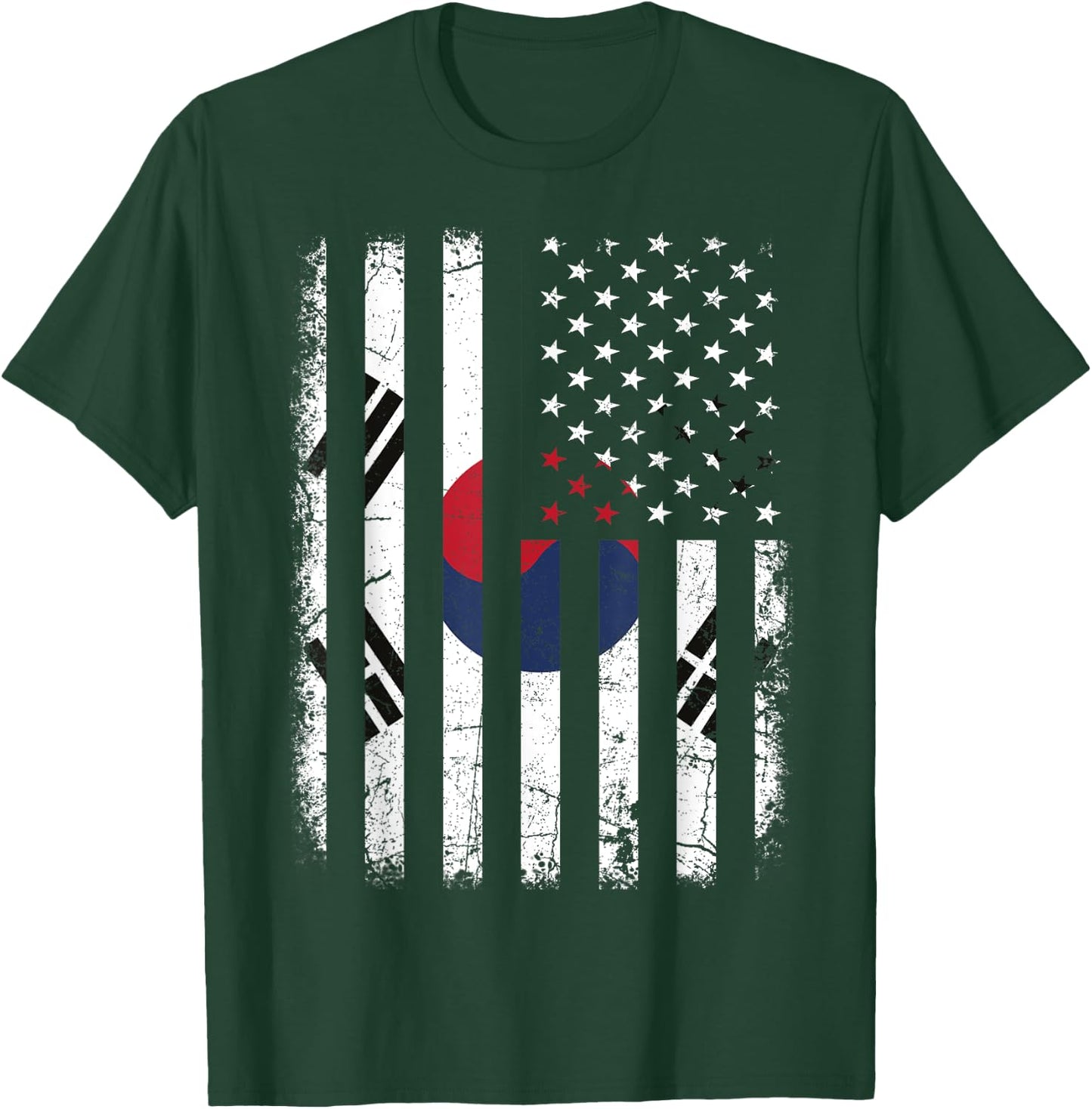 South Korean American Flag South Korea America Pride T-Shirt - T-Shirt | Forest