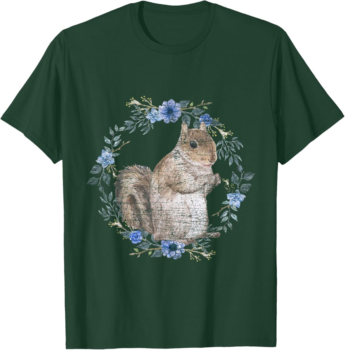 Flower Circle Animal Squirrel T-Shirt - T-Shirt | Forest
