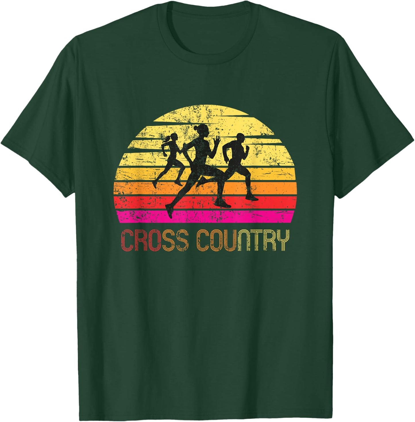 Vintage Retro Cross Country - Cross country Running Gift T-Shirt - T-Shirt | Forest