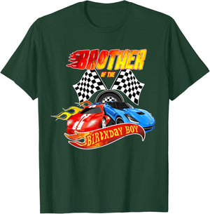 Brother Of The Birthday Boy Race Car Birthday Party Racing T-Shirt - T-Shirt | Forest