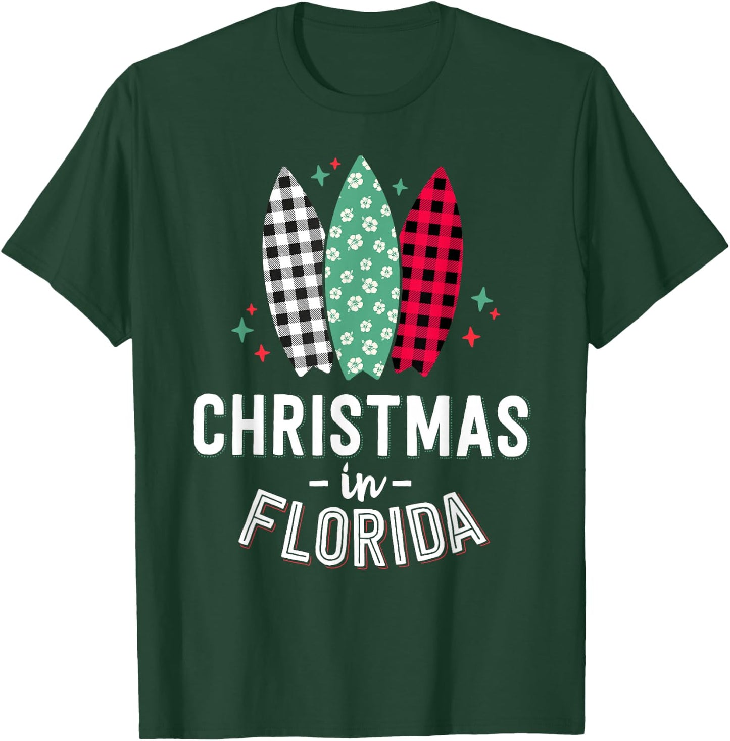 Christmas in Florida Family Vacation Tropical Beach Xmas Women Kids T-Shirt - T-Shirt | Forest