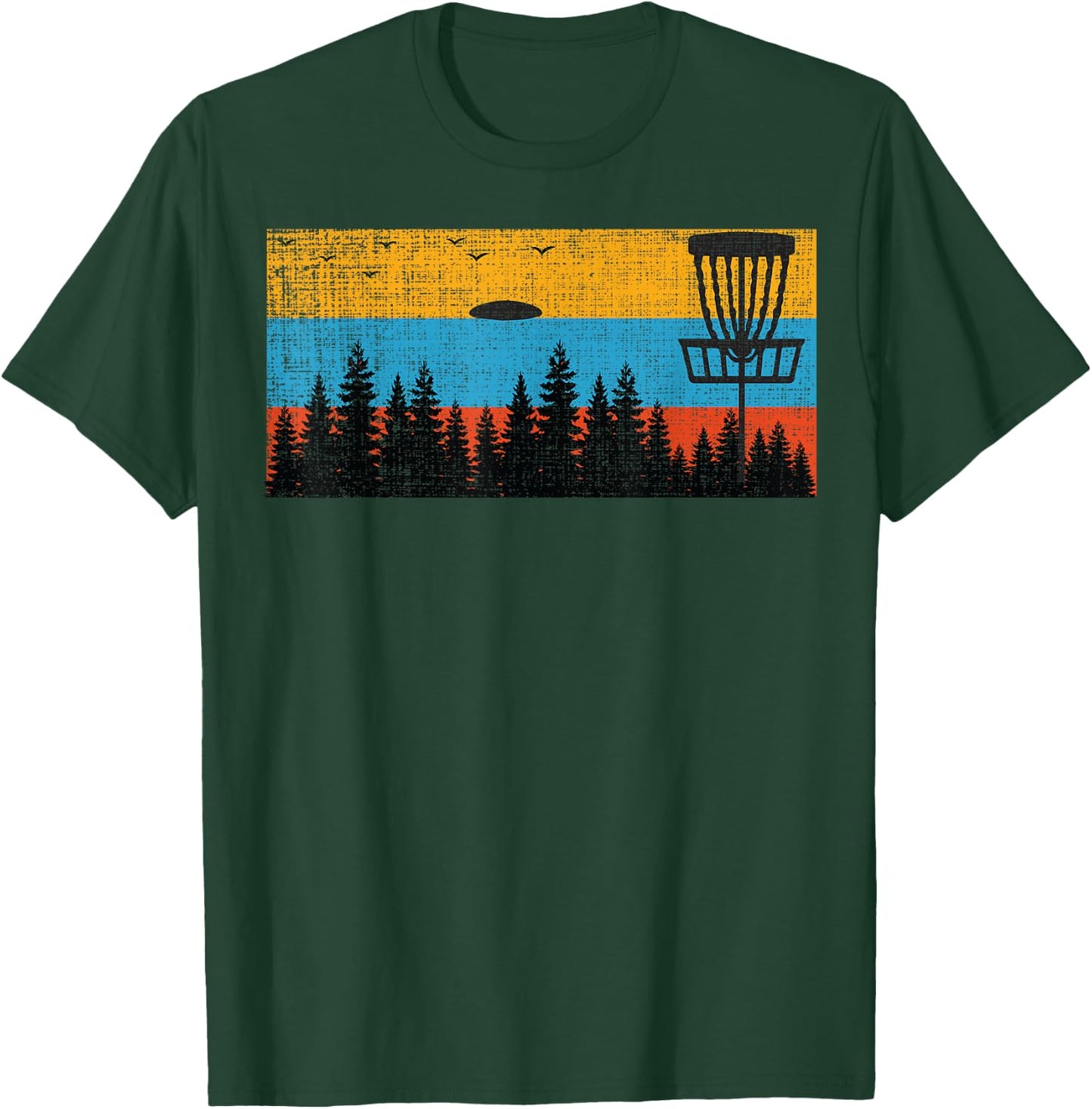 Retro Disc Golf Frolf Frisbee Vintage 70s 80s Style T-Shirt - T-Shirt | Forest