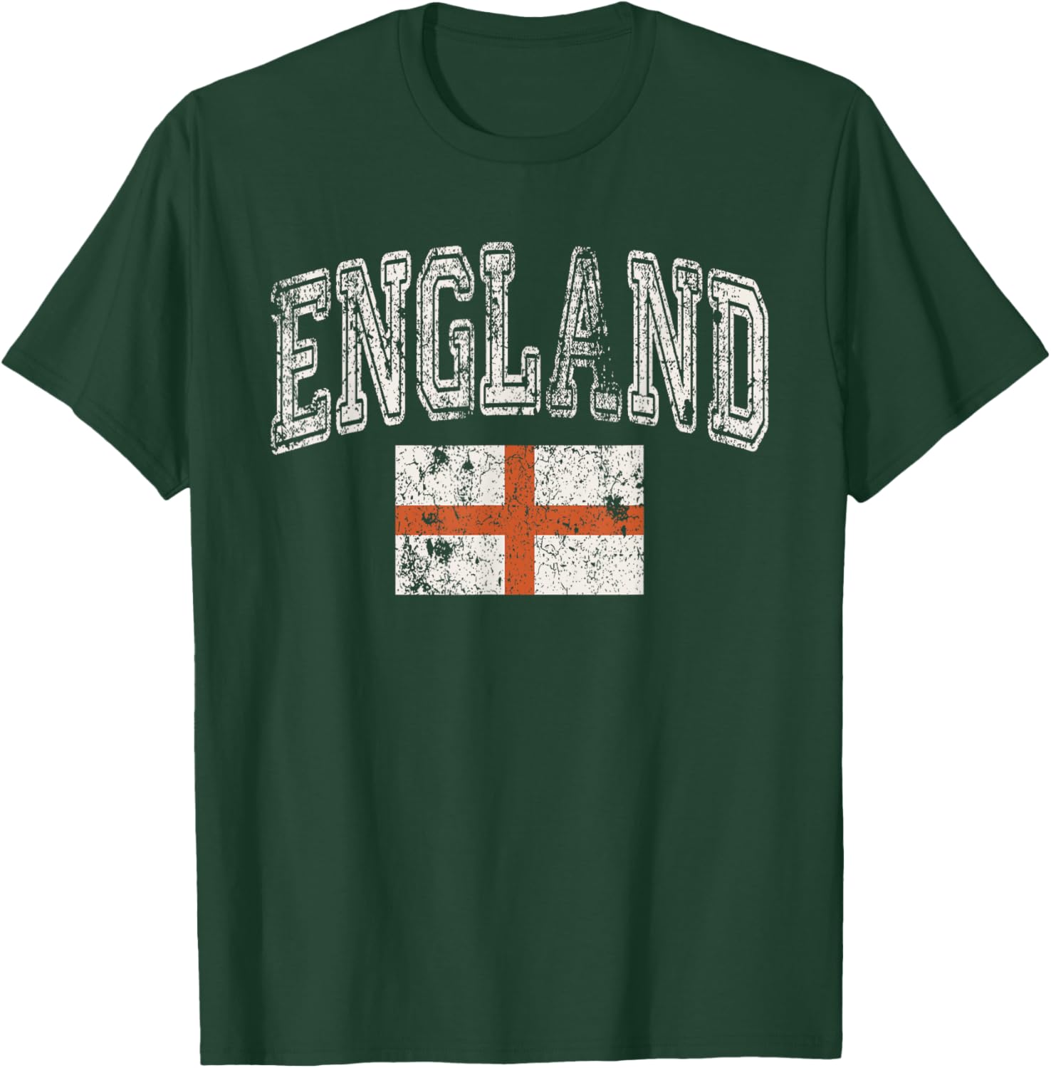 Vintage Retro Faded England Flag English Pride T-Shirt - T-Shirt | Forest