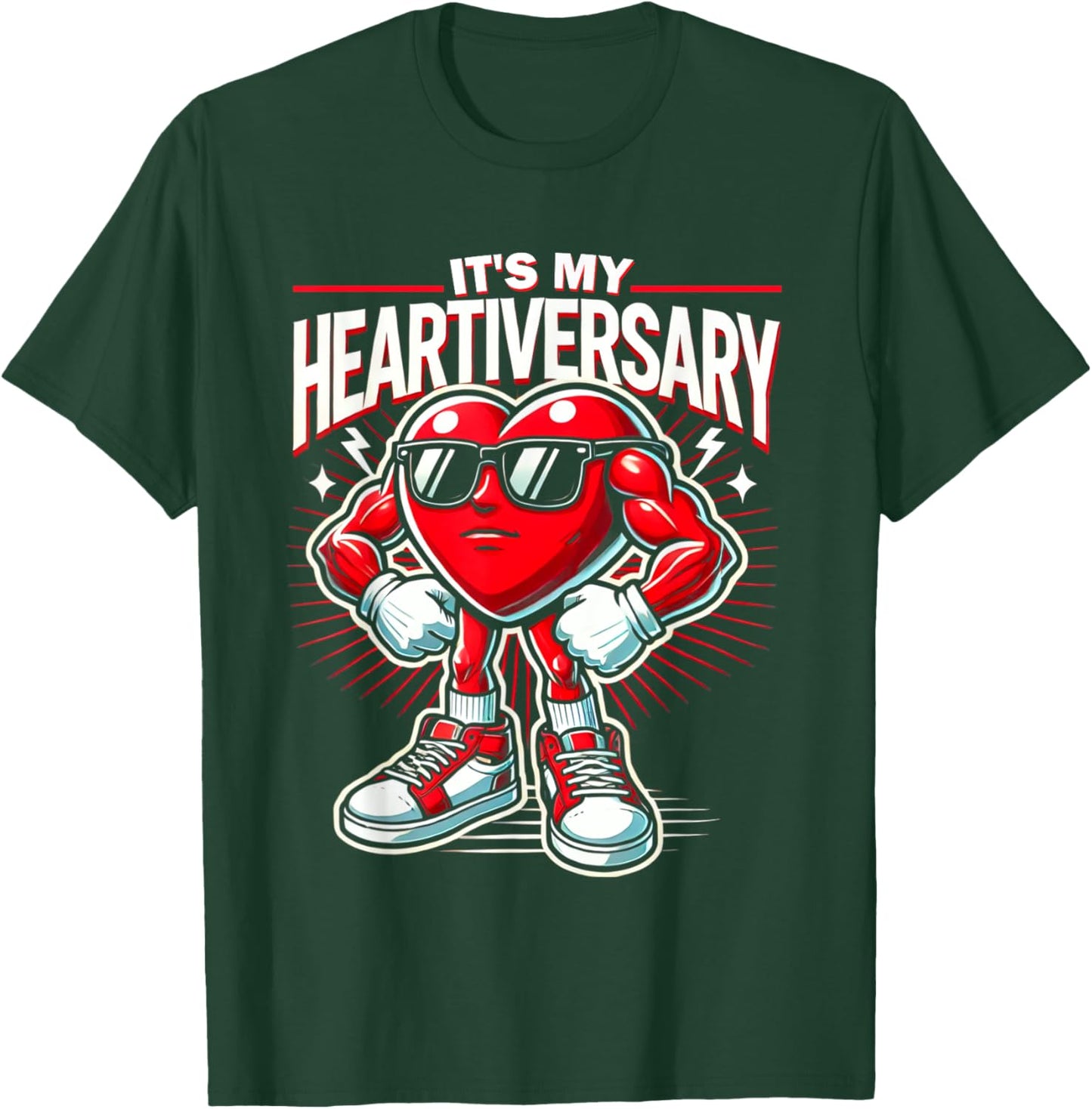 It's My Heartiversary CHD Awareness Hearts diseases Surgery T-Shirt - T-Shirt | Forest