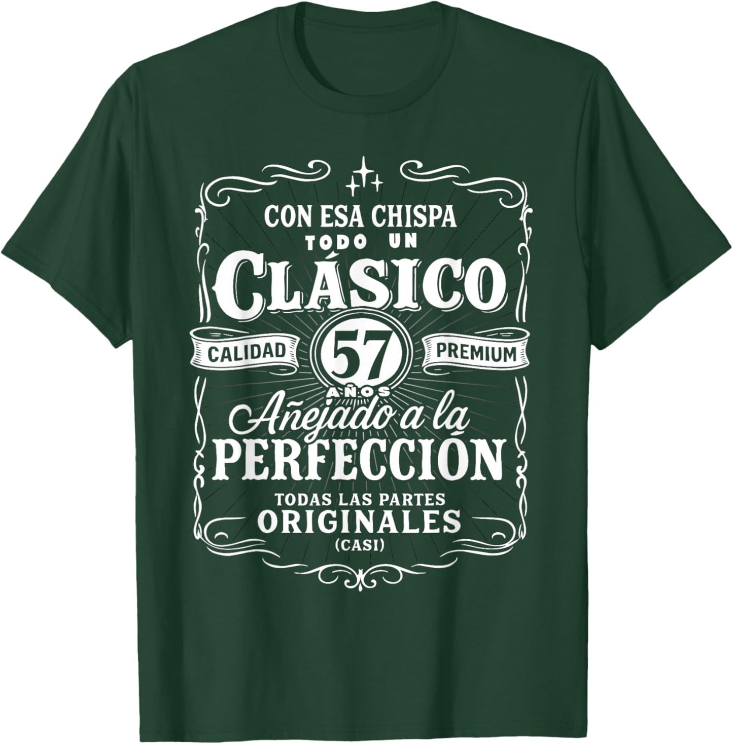 Vintage 57th Birthday Men Funny Cumpleaños 57 Spanish Gag T-Shirt - T-Shirt | Forest