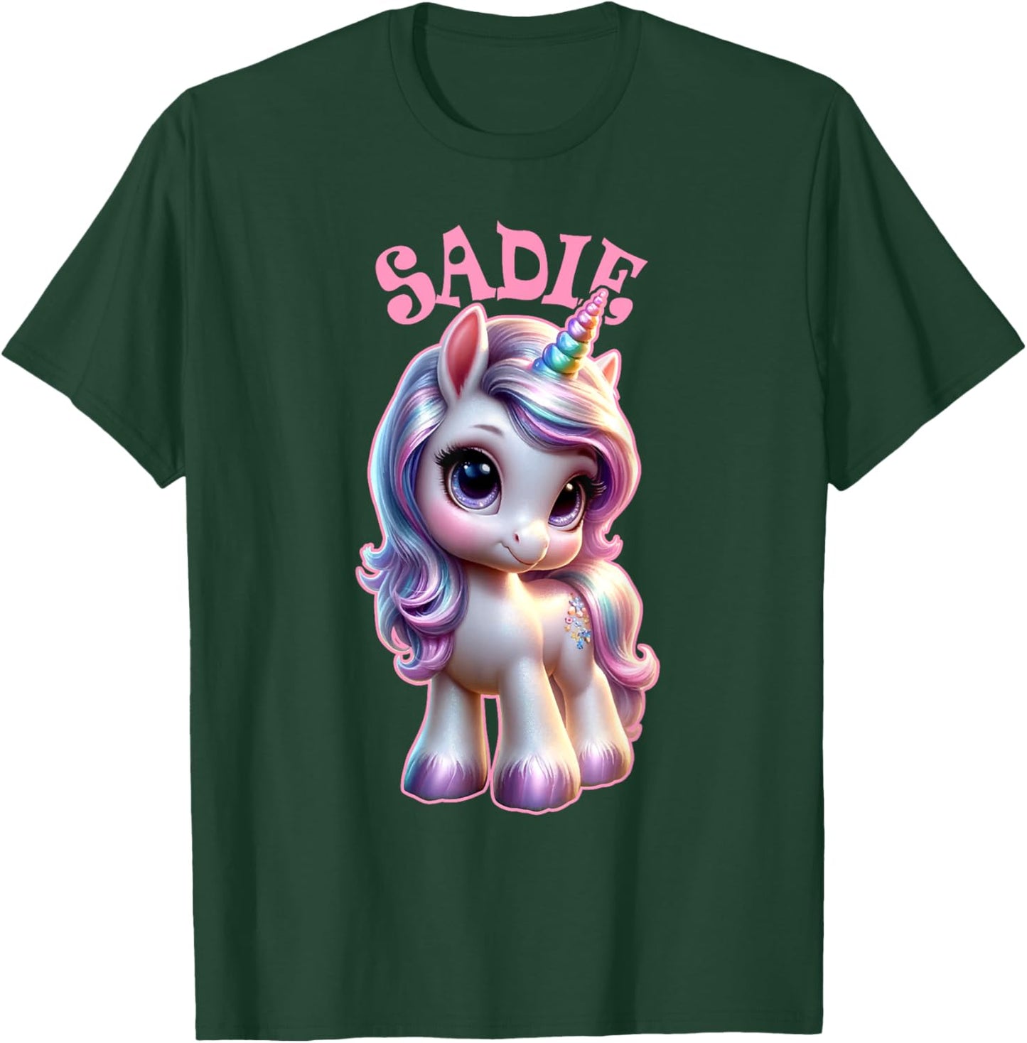 Sadie Cute Unicorn Design for Girls Name Sadie T-Shirt - T-Shirt | Forest