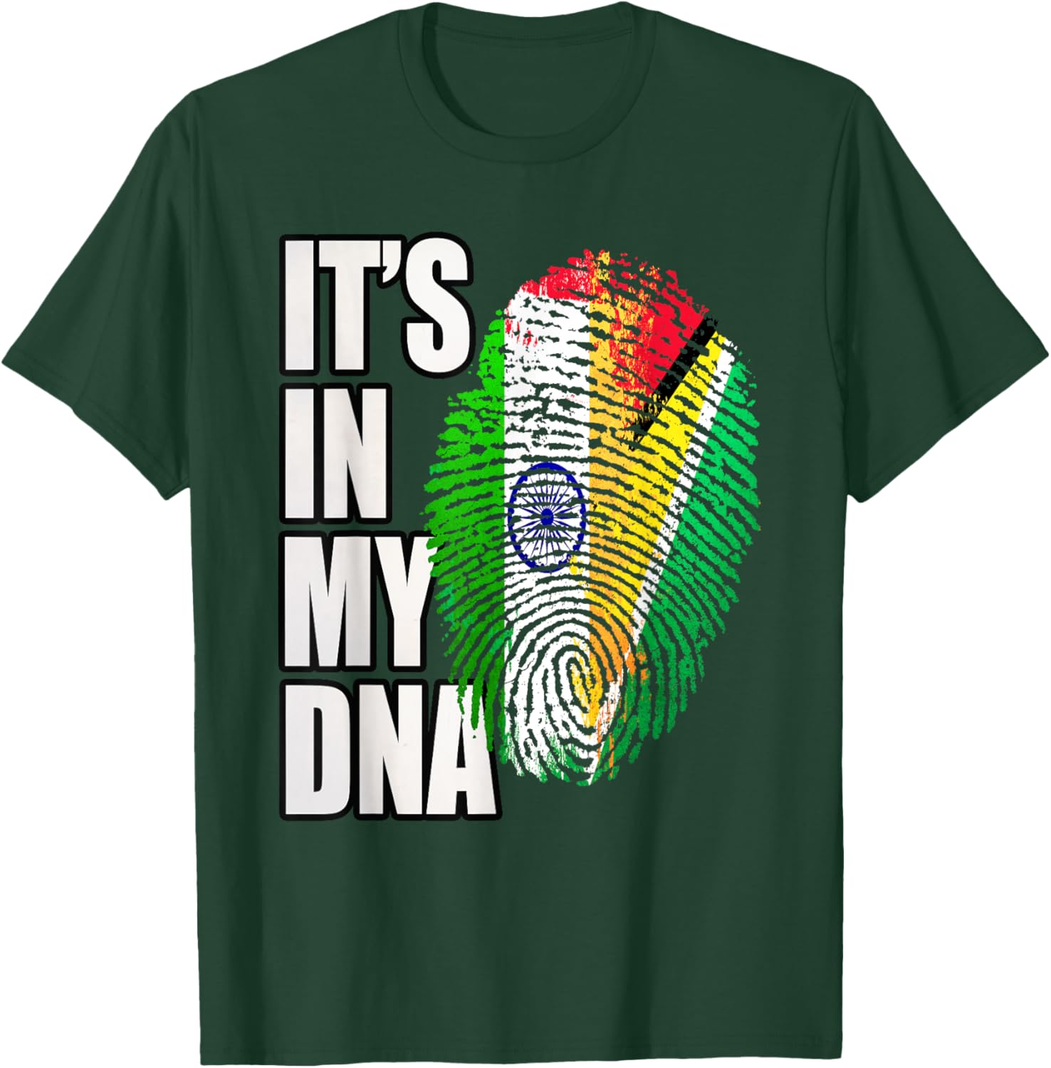 Guyanese and Indian DNA Heritage Flag T-Shirt - T-Shirt | Forest