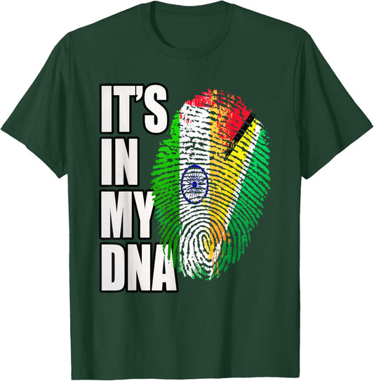 Guyanese and Indian DNA Heritage Flag T-Shirt - T-Shirt | Forest