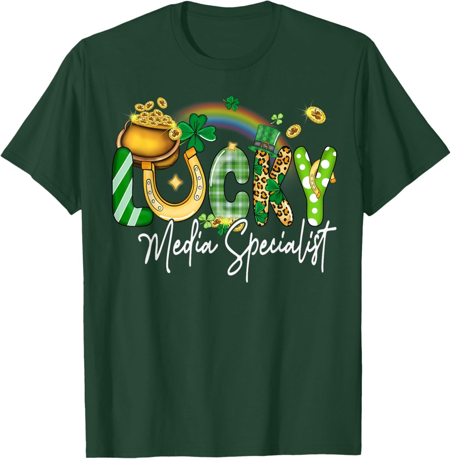 Lucky Media Specialist St Patricks Day Family Matching T-Shirt - T-Shirt | Forest