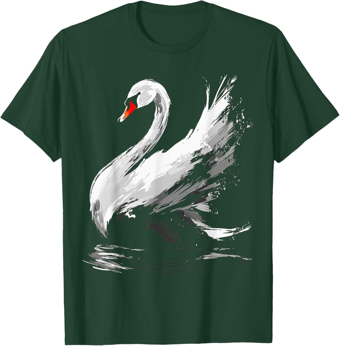 Swan Abstract Bird Art Animal Drawing Motif Swan T-Shirt - T-Shirt | Forest