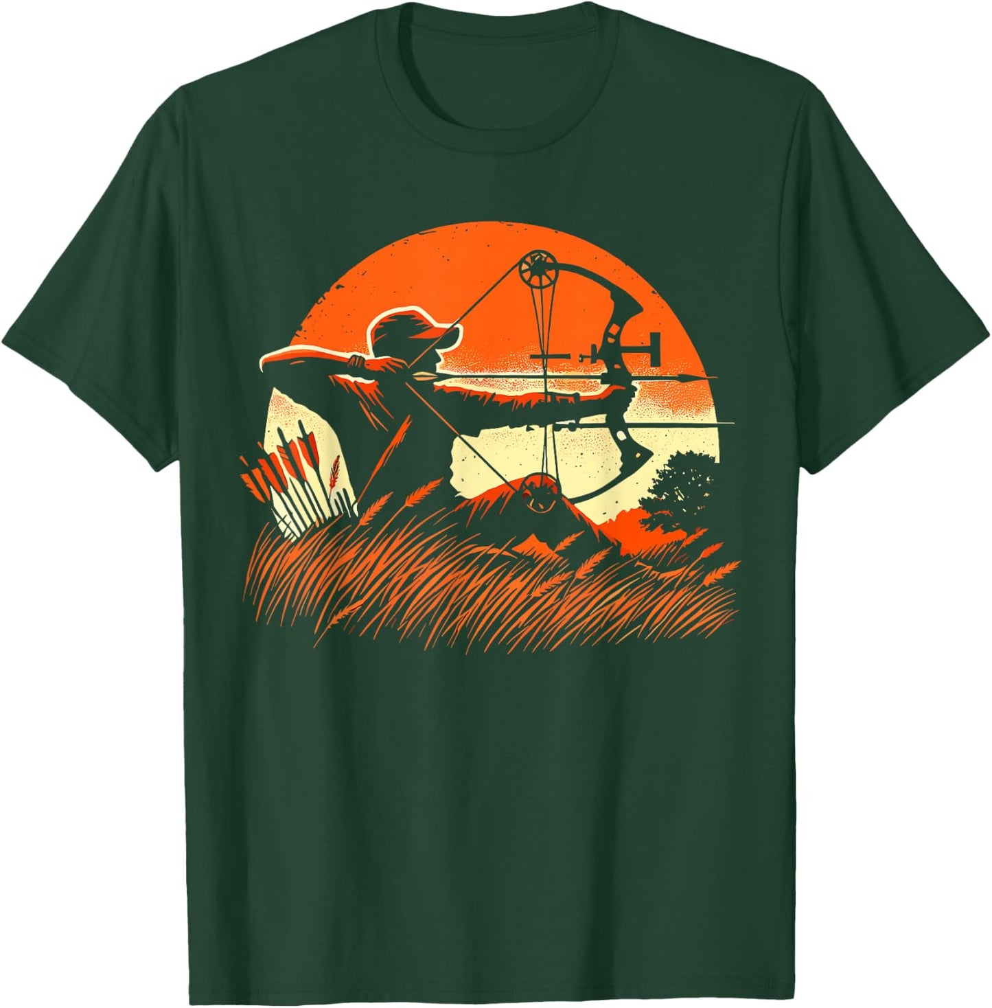 Archery Bow Hunter Deer Mule Elk Bow Hunting T-Shirt - T-Shirt | Forest