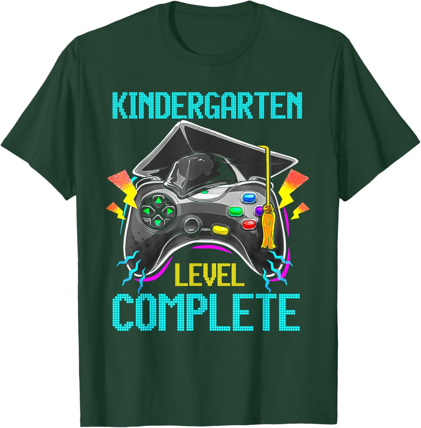 Kindergarten Level Complete Last Day Of School Graduate Boys T-Shirt - T-Shirt | Forest