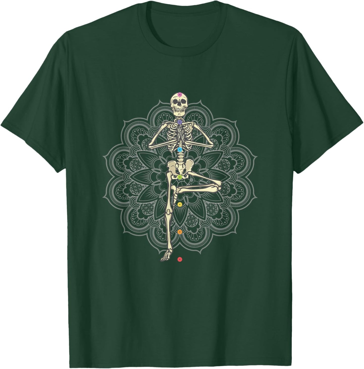Meditating Skeleton Yoga T-Shirt - T-Shirt | Forest