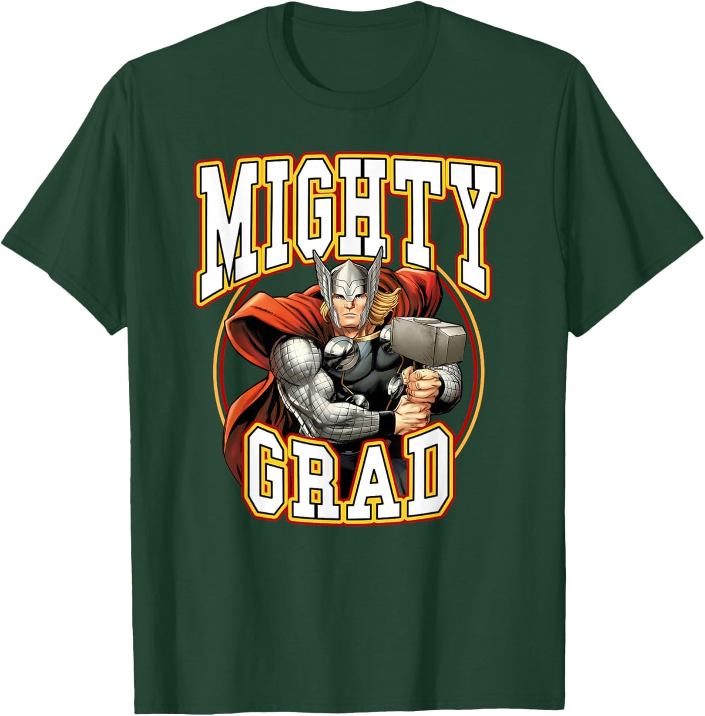 Marvel Avengers Mighty Grad Thor Epic Graduation Big Logo T-Shirt - T-Shirt | Forest
