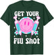 Syringe Retro Medical Get Your Flu Shot Caregiver Vaccine T-Shirt - T-Shirt | Forest