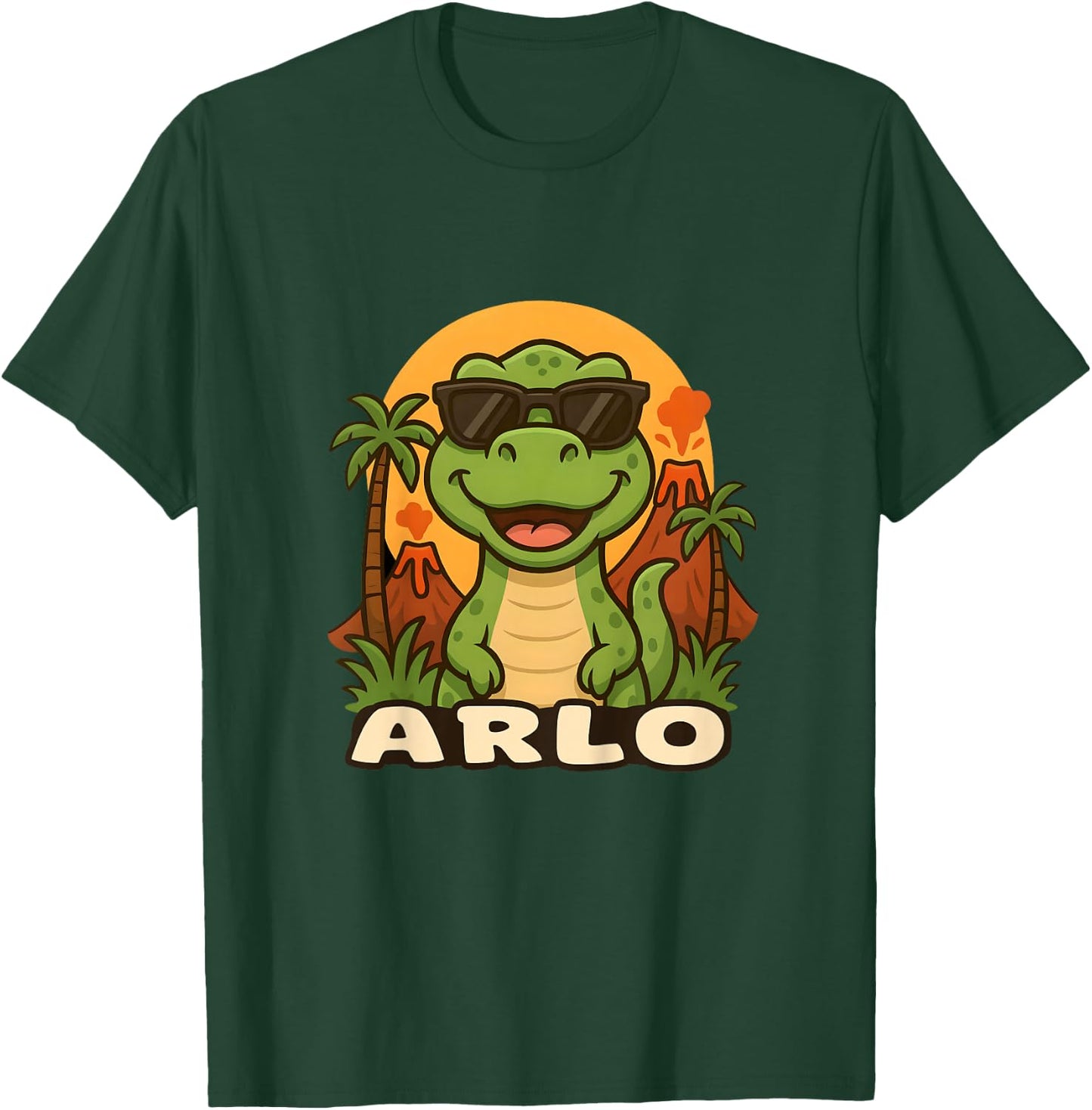 Kids Arlo - Dinosaur T-Rex Themed Design with Name for Kids T-Shirt - T-Shirt | Forest