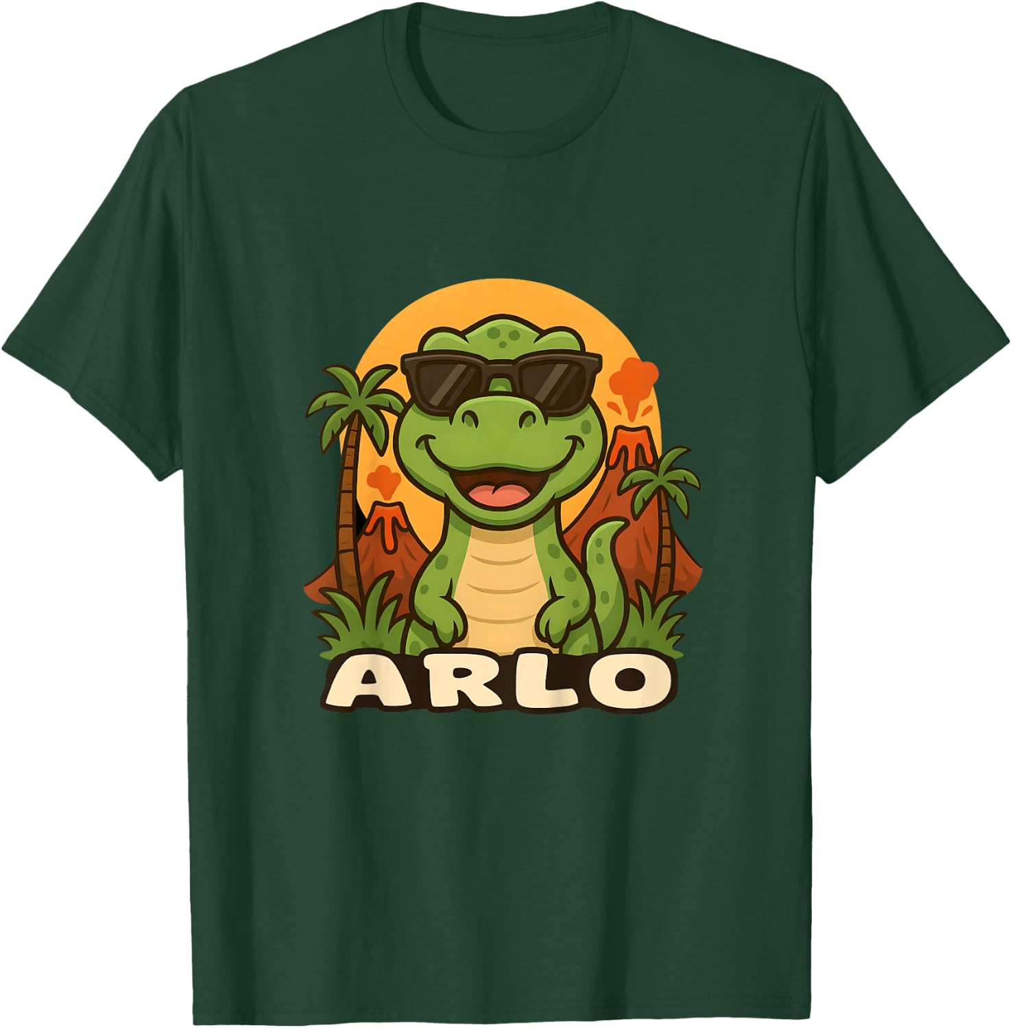 Kids Arlo - Dinosaur T-Rex Themed Design with Name for Kids T-Shirt - T-Shirt | Forest