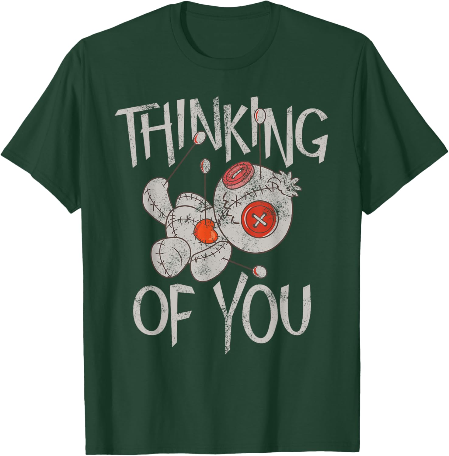 Funny Halloween Thinking of You Funny Voodoo Doll Graphic T-Shirt - T-Shirt | Forest
