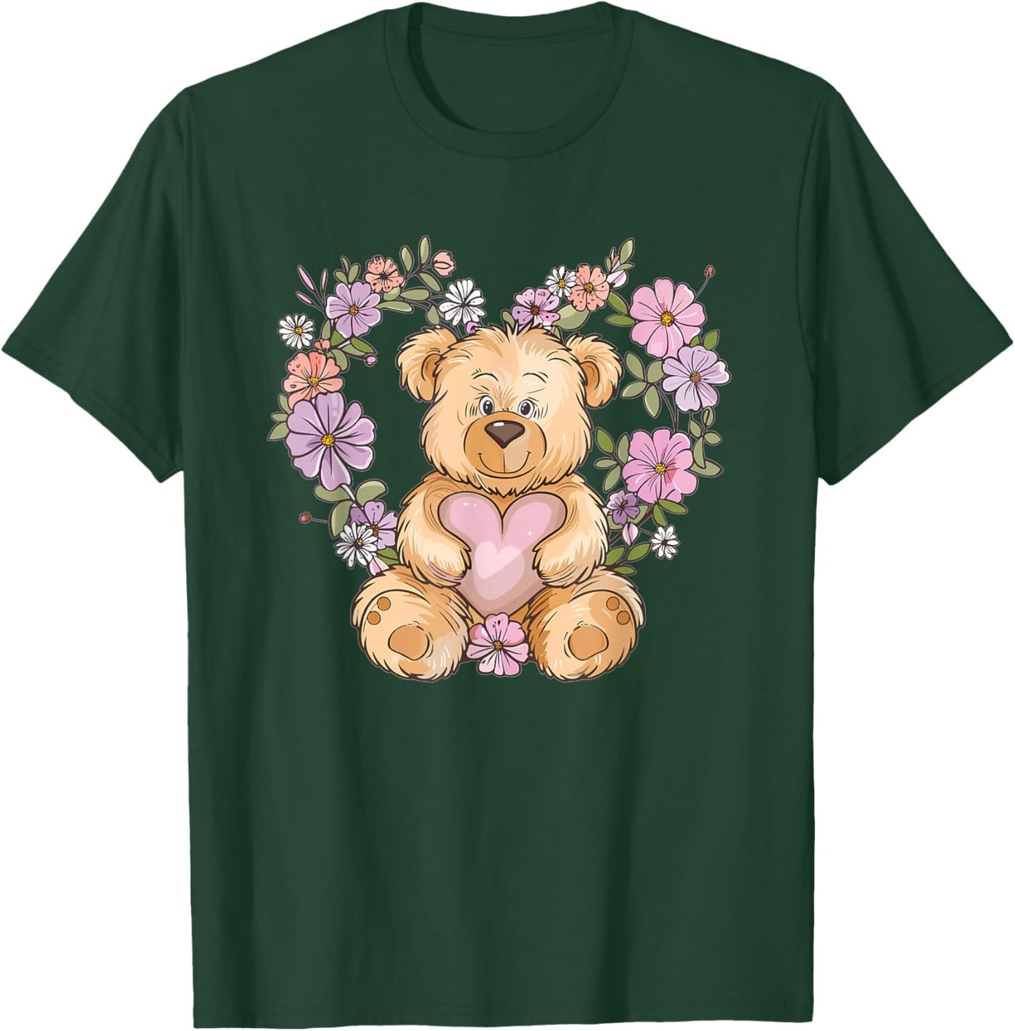 Cartoon Teddy I Cute Teddy Bear T-Shirt - T-Shirt | Forest