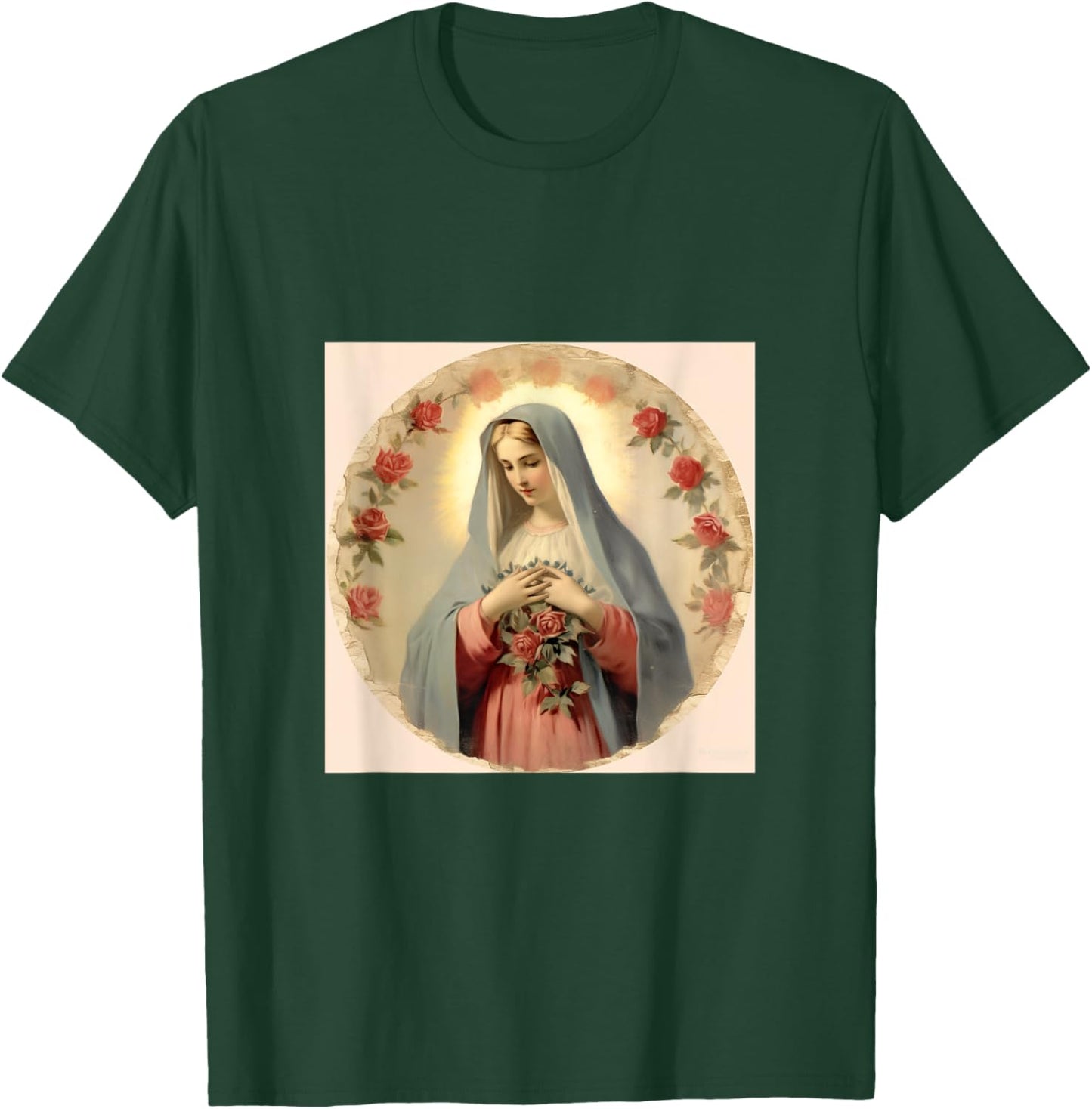 Blessed Virgin Mary Jesus Christian T-Shirt - T-Shirt | Forest
