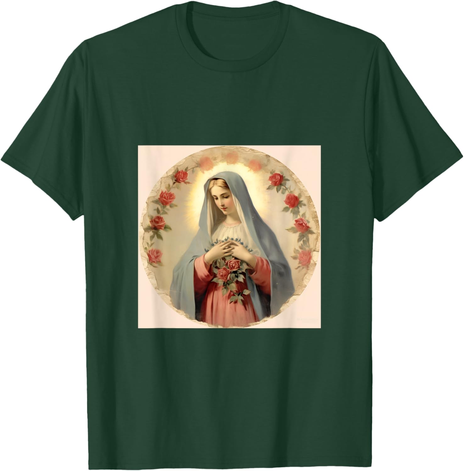 Blessed Virgin Mary Jesus Christian T-Shirt - T-Shirt | Forest