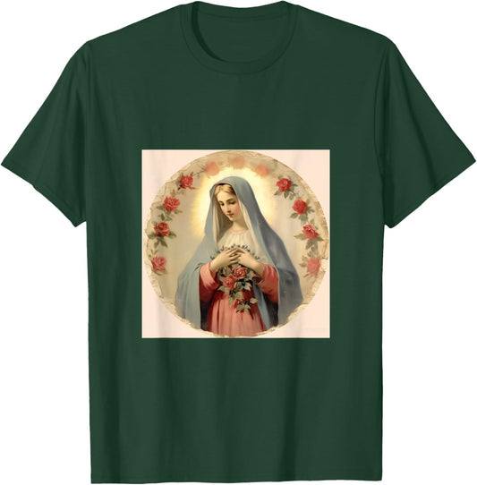 Blessed Virgin Mary Jesus Christian T-Shirt - T-Shirt | Forest