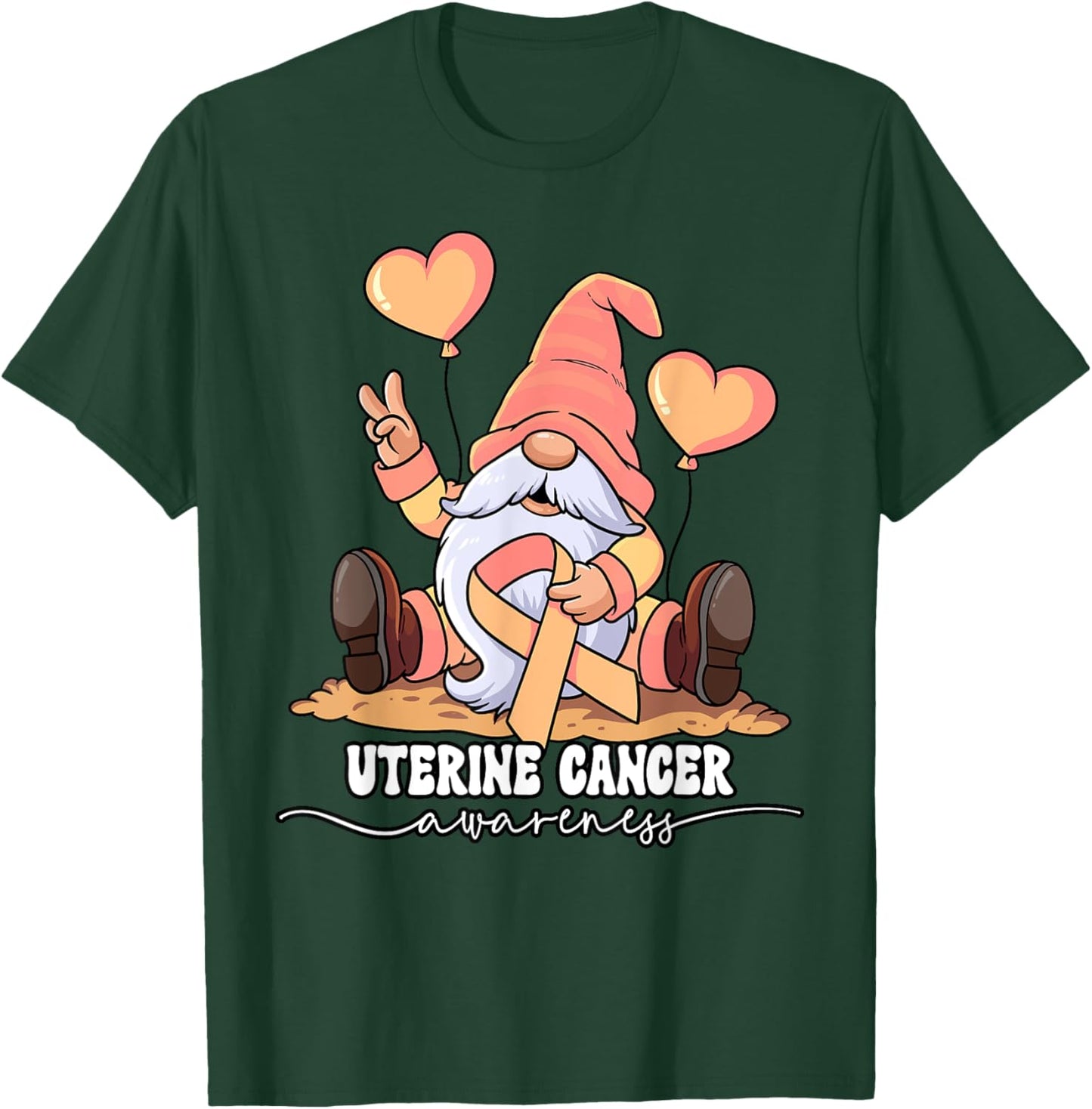 Uterine Cancer Awareness by Uterine Cancer Awareness - -Adults, Black, Small, Short Sleeve, Classic Fit T-Shirt - T-Shirt | Forest