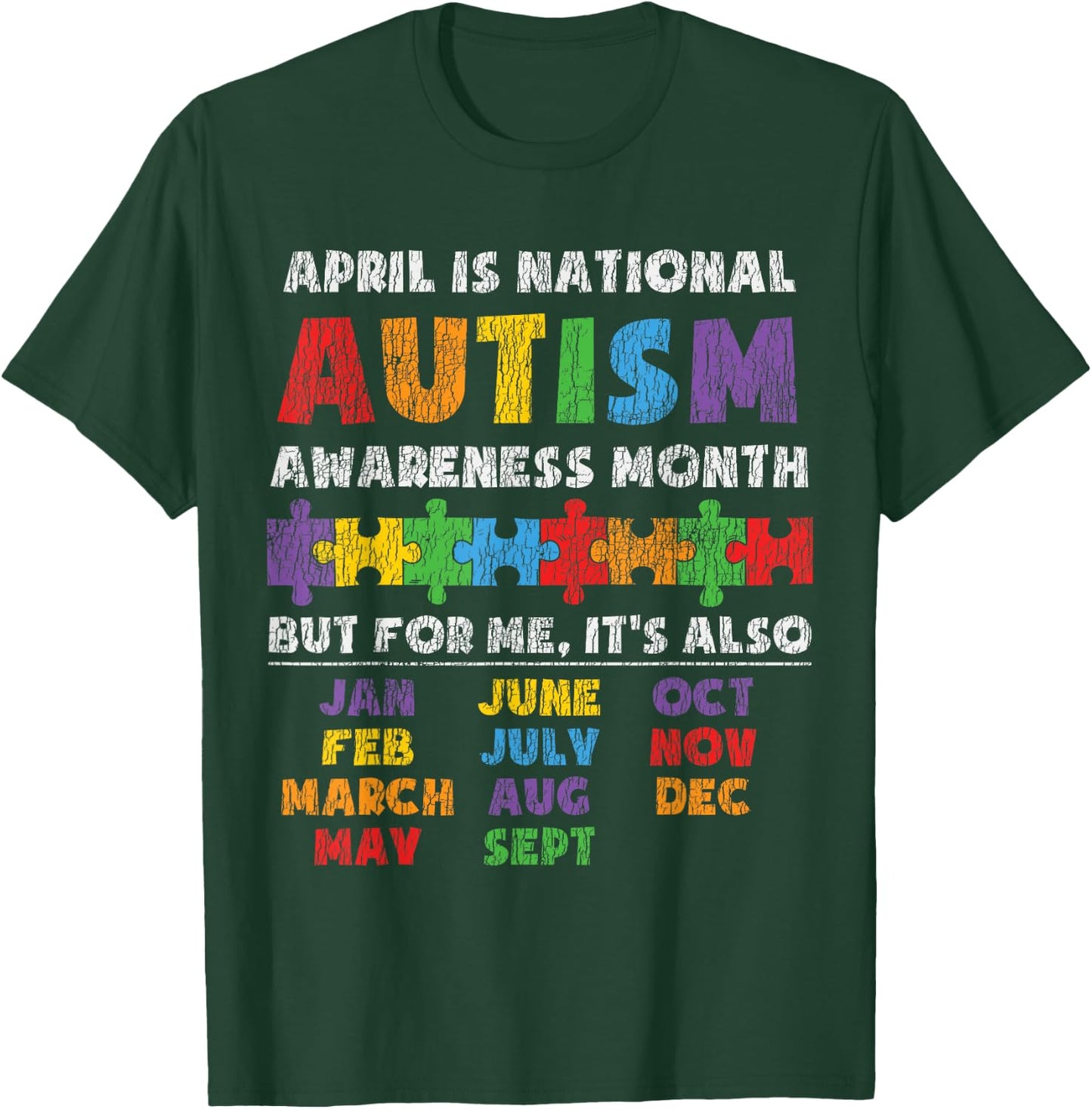 National Autism Awerness Month Autistic Kids Awareness Gift T-Shirt - T-Shirt | Forest