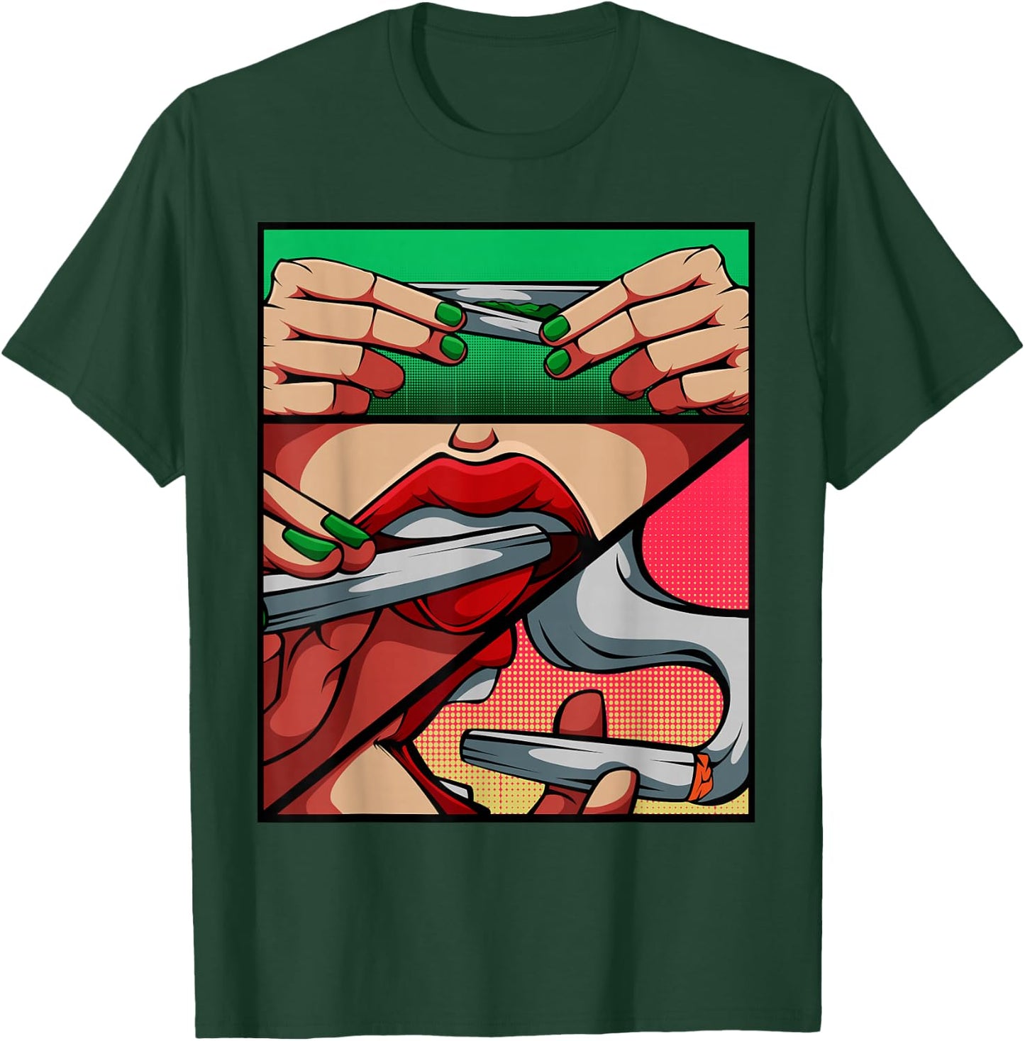 Roll It Lick It Smoke It Marijuana Weed Pot Sexy Lips T-Shirt - T-Shirt | Forest