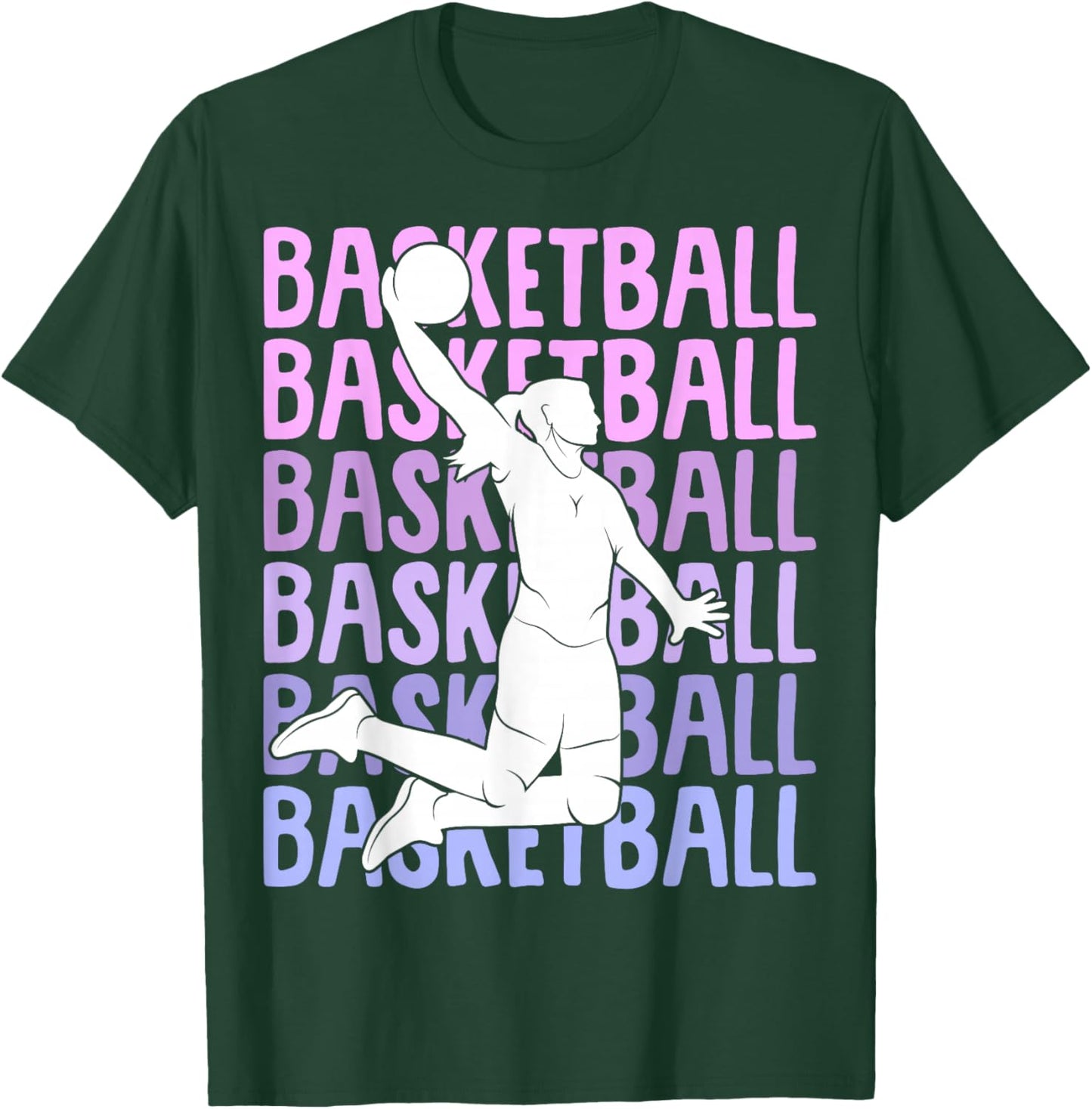 Basketball Girl Women Kids T-Shirt - T-Shirt | Forest