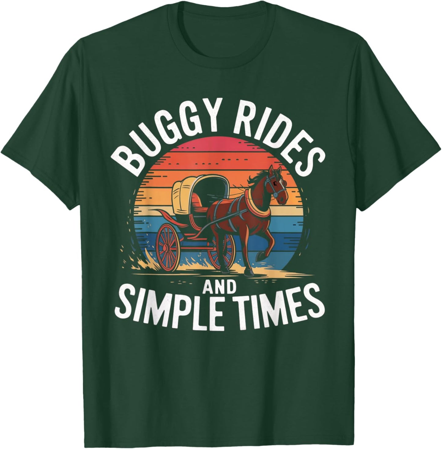 Amish Buggy – Classic Countryside Design T-Shirt - T-Shirt | Forest