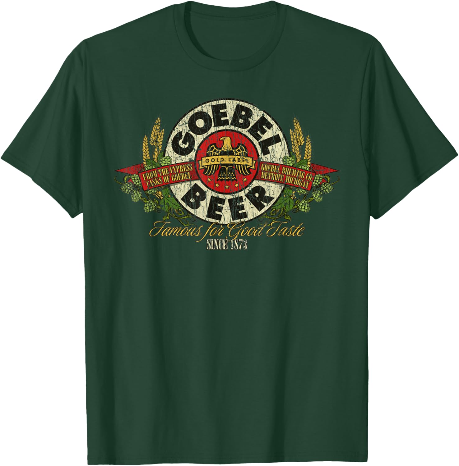 Vintage Funny Classic Beer Retro Goebel Drinking Lover T-Shirt - T-Shirt | Forest