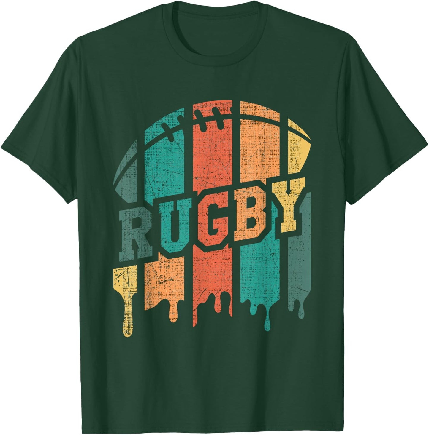Vintage Retro Rugby Player Rugby Fan Rugby Coach T-Shirt - T-Shirt | Forest