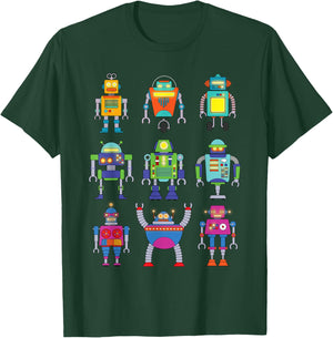 Robot Art For Boys Kids Toddler Science Robotics Engineer T-Shirt - T-Shirt | Forest