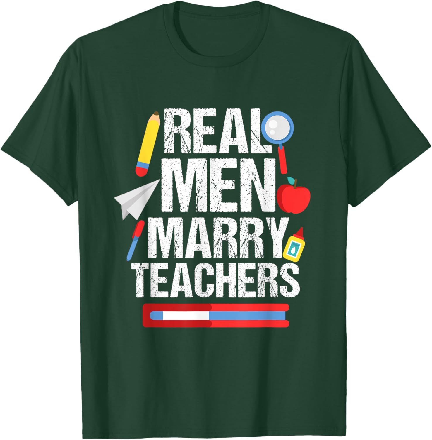 Proud Husband of Teacher Funny Marry Teacher Design Men Women T-Shirt - T-Shirt | Forest