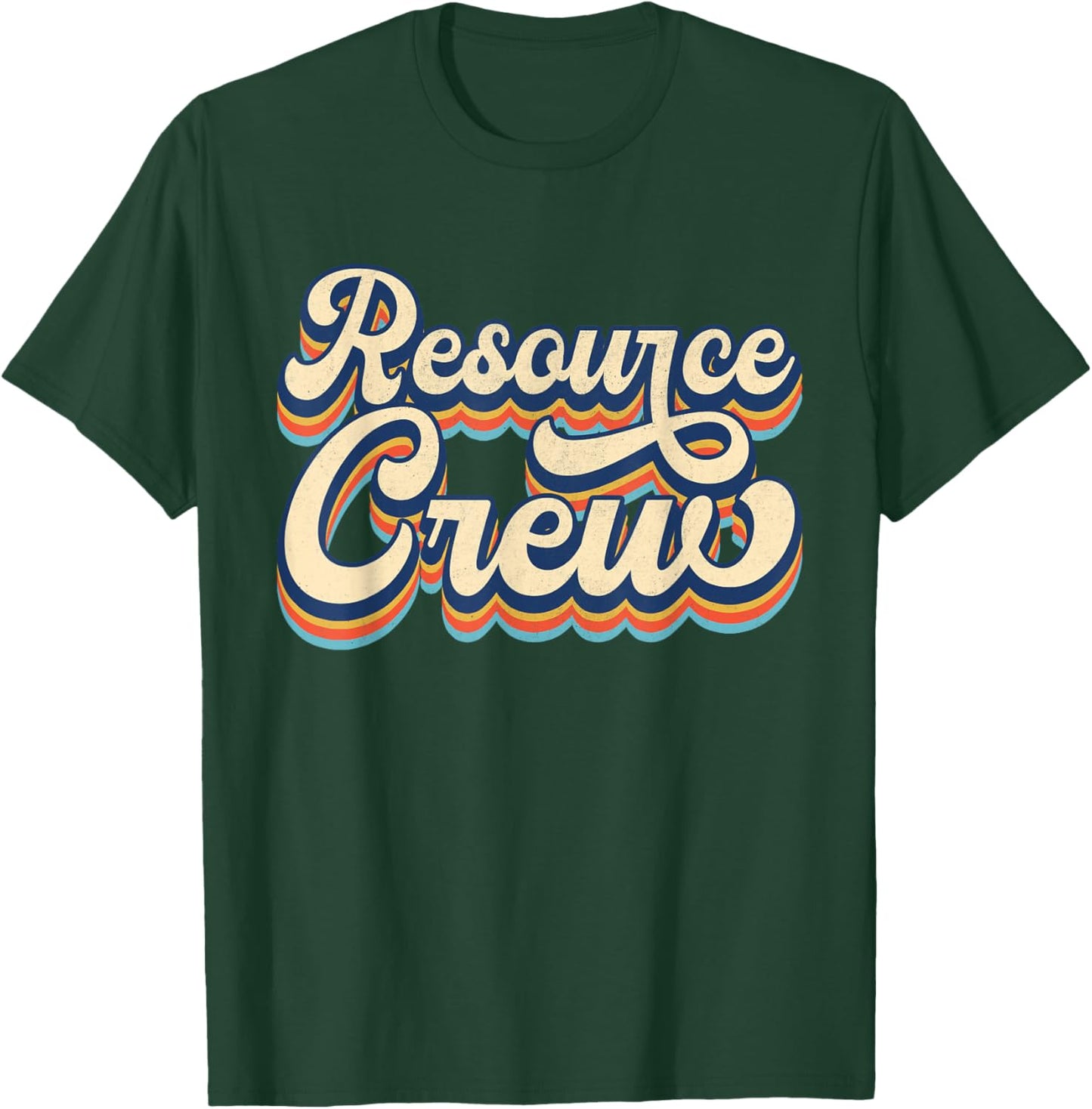 Resource Crew Retro Resource Teacher School Teacher Men Women T-Shirt - T-Shirt | Forest