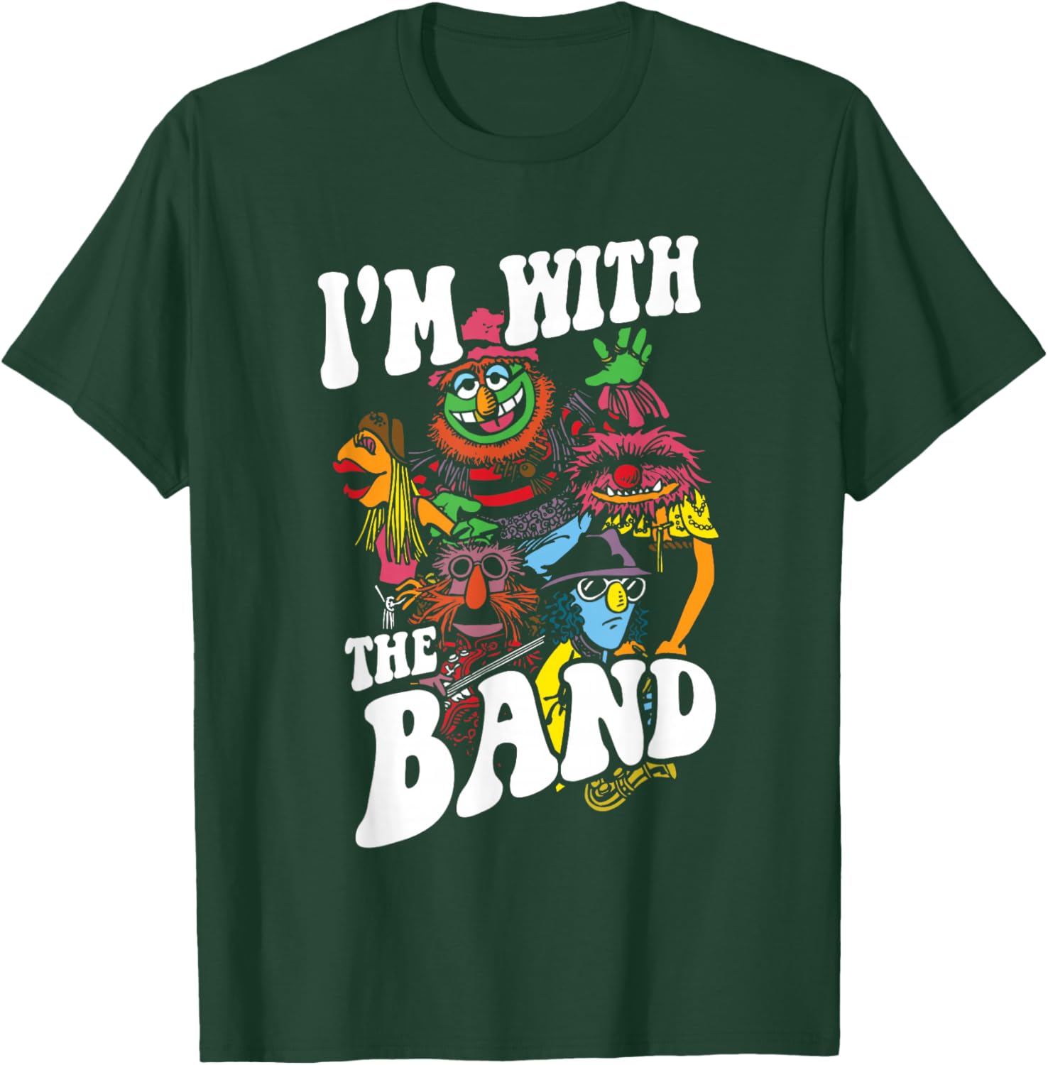 Disney The Muppets I'm With The Band Color Rock Poster T-Shirt - T-Shirt | Forest