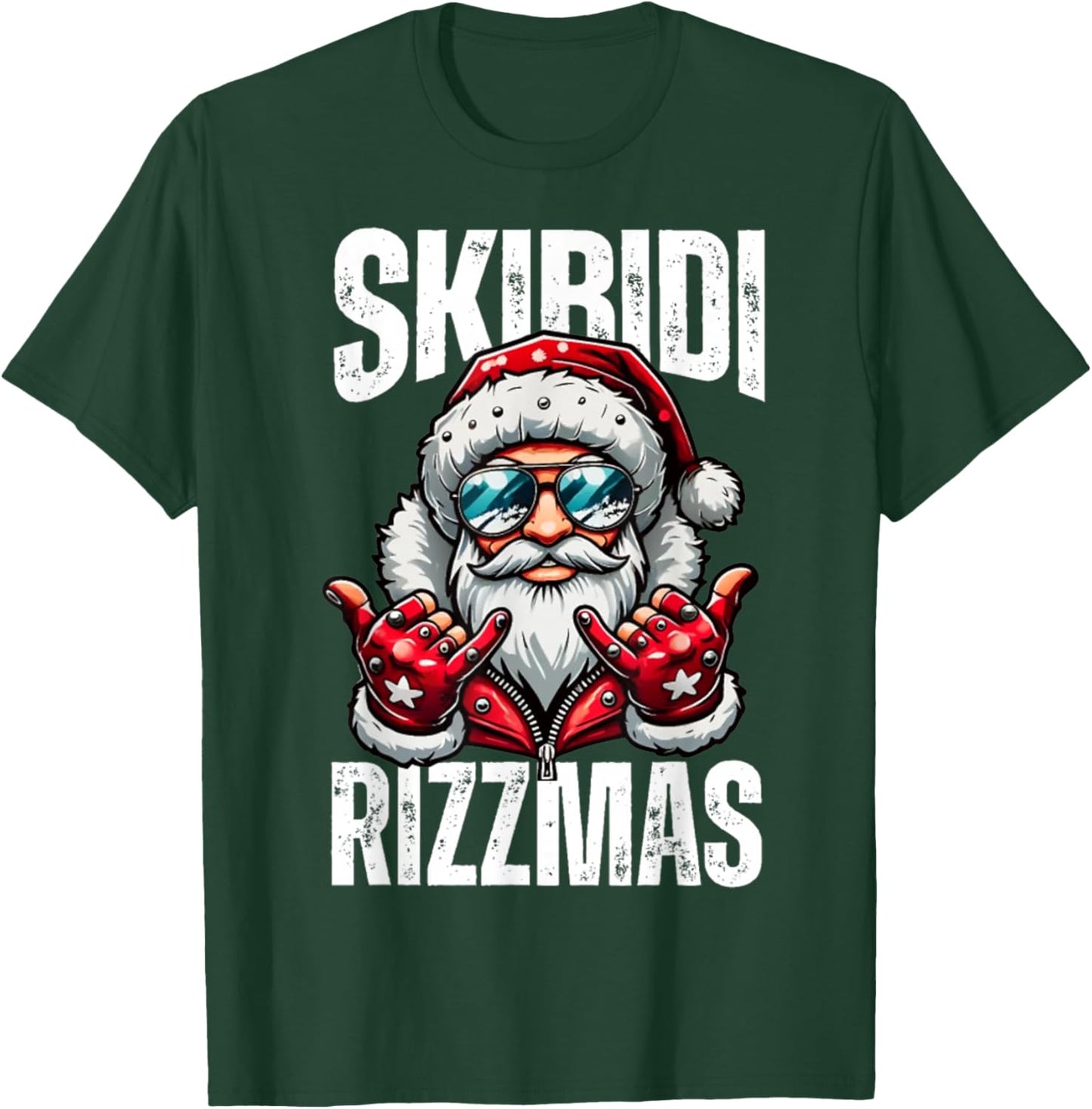 Funny Christmas Rizz Santa Skibidi Rizzmas T-Shirt - T-Shirt | Forest