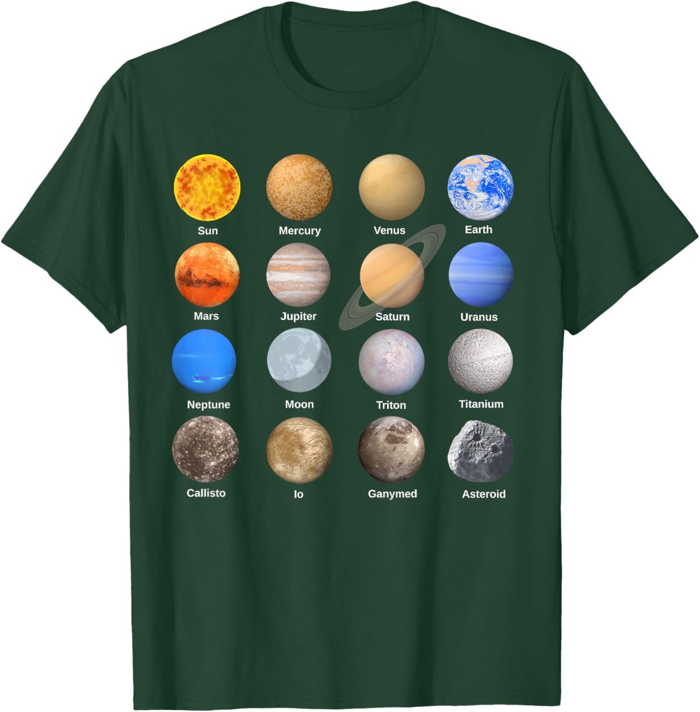 Solar System Planets Science Space Boys Girls STEM Kids T-Shirt - T-Shirt | Forest
