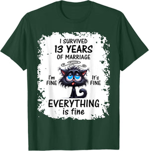 Lace Wedding I Survived 13 Years Of Marriage T-Shirt - T-Shirt | Forest