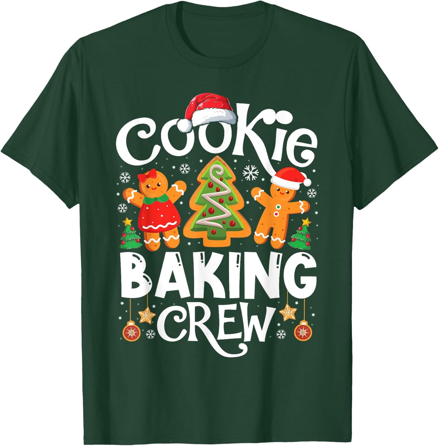 Cookie Baking Crew Cooking Lover Santa Xmas Gingerbread T-Shirt - T-Shirt | Forest