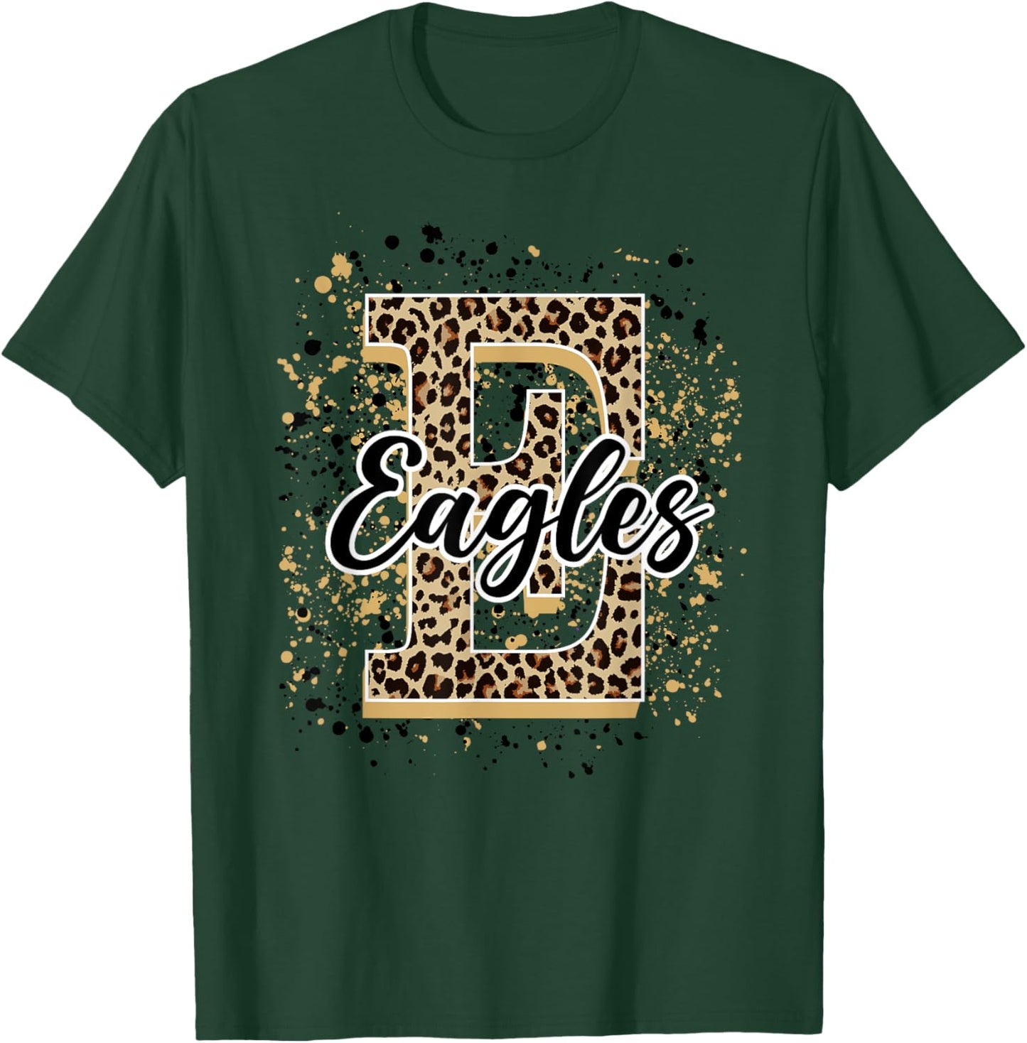 Eagles Splatter School Spirit Eagle Pride Gold Black Eagles T-Shirt - T-Shirt | Forest