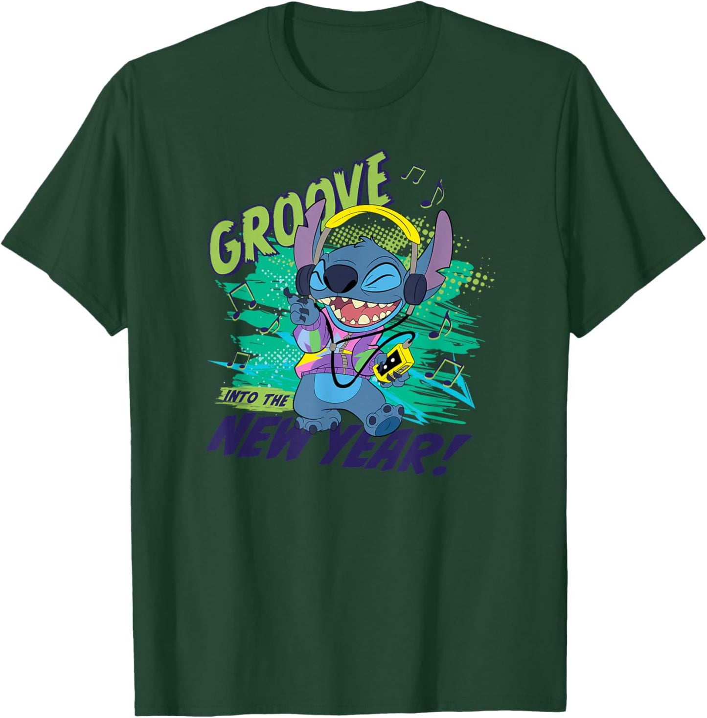 Disney Stitch Groove into the New Year ‘80s Retro Style T-Shirt - T-Shirt | Forest