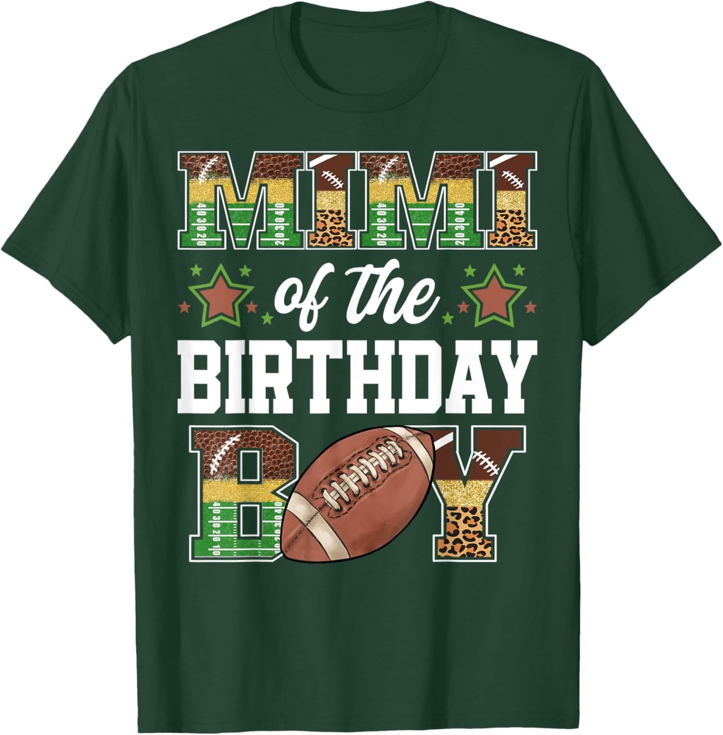 Mimi Of The Birthday Boy Football Player Family Matching T-Shirt - T-Shirt | Forest